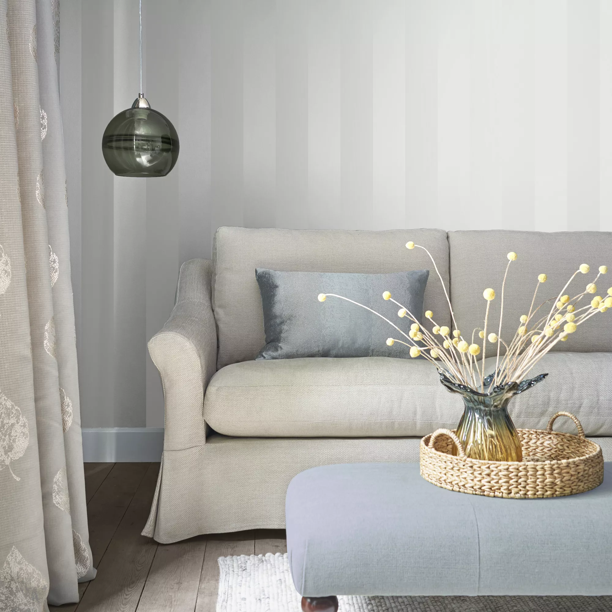 Laura Ashley Lille Beige & White Stripe Smooth Wallpaper 7 Laura Ashley Lille Beige & White Stripe Smooth Wallpaper - Image 5