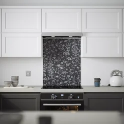 Laura Ashley Lisette Charcoal Silhouette Floral Glass Splashback, (H)750mm (W)600mm (T)6mm -Paint and Painting Supplies Store laura ashley lisette charcoal silhouette floral glass splashback h 750mm w 600mm t 6mm5060729155479 03i bq