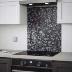 Laura Ashley Lisette Charcoal Silhouette Floral Glass Splashback, (H)750mm (W)600mm (T)6mm -Paint and Painting Supplies Store laura ashley lisette charcoal silhouette floral glass splashback h 750mm w 600mm t 6mm5060729155479 04i bq
