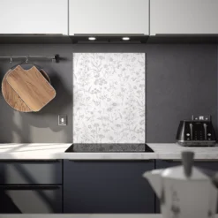 Laura Ashley Lisette White Silhouette Floral Glass Splashback, (H)750mm (W)600mm (T)6mm -Paint and Painting Supplies Store laura ashley lisette white silhouette floral glass splashback h 750mm w 600mm t 6mm5060729155110 02i bq