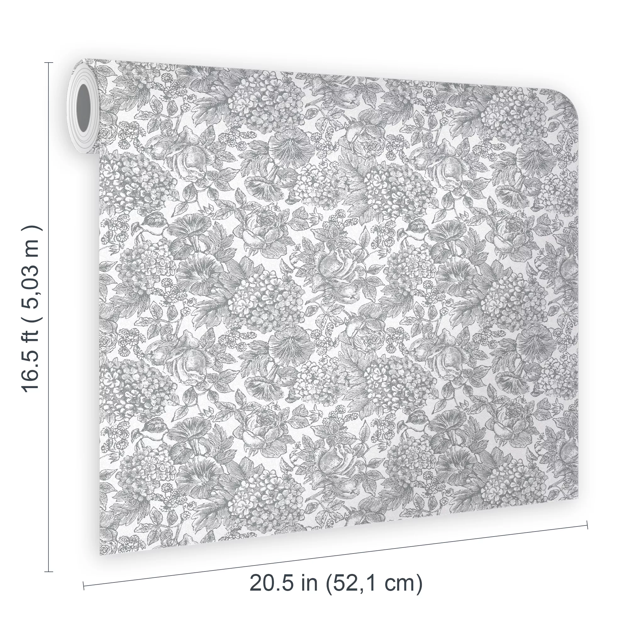 Laura Ashley Louise Grey Floral Smooth Wallpaper 9 Laura Ashley Louise Grey Floral Smooth Wallpaper - Image 7