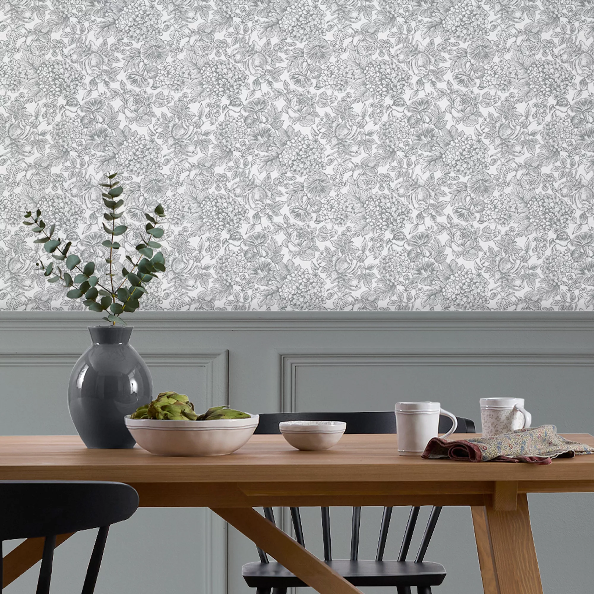 Laura Ashley Louise Grey Floral Smooth Wallpaper 7 Laura Ashley Louise Grey Floral Smooth Wallpaper - Image 5