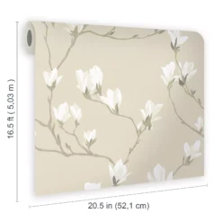 Laura Ashley Magnolia Grove Neutral Floral Smooth Wallpaper 11 Laura Ashley Magnolia Grove Neutral Floral Smooth Wallpaper -Paint and Painting Supplies Store laura ashley magnolia grove neutral floral smooth wallpaper5011583467031 02t bq