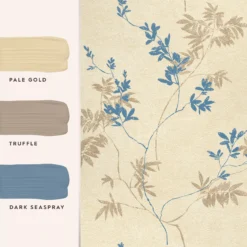 Laura Ashley Mari Gold Floral Smooth Wallpaper -Paint and Painting Supplies Store laura ashley mari gold floral smooth wallpaper5011583545722 03t bq
