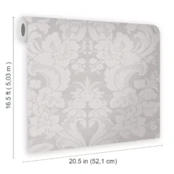 Laura Ashley Martigues Moonbeam Damask Smooth Wallpaper -Paint and Painting Supplies Store laura ashley martigues moonbeam damask smooth wallpaper5011583487169 02t bq