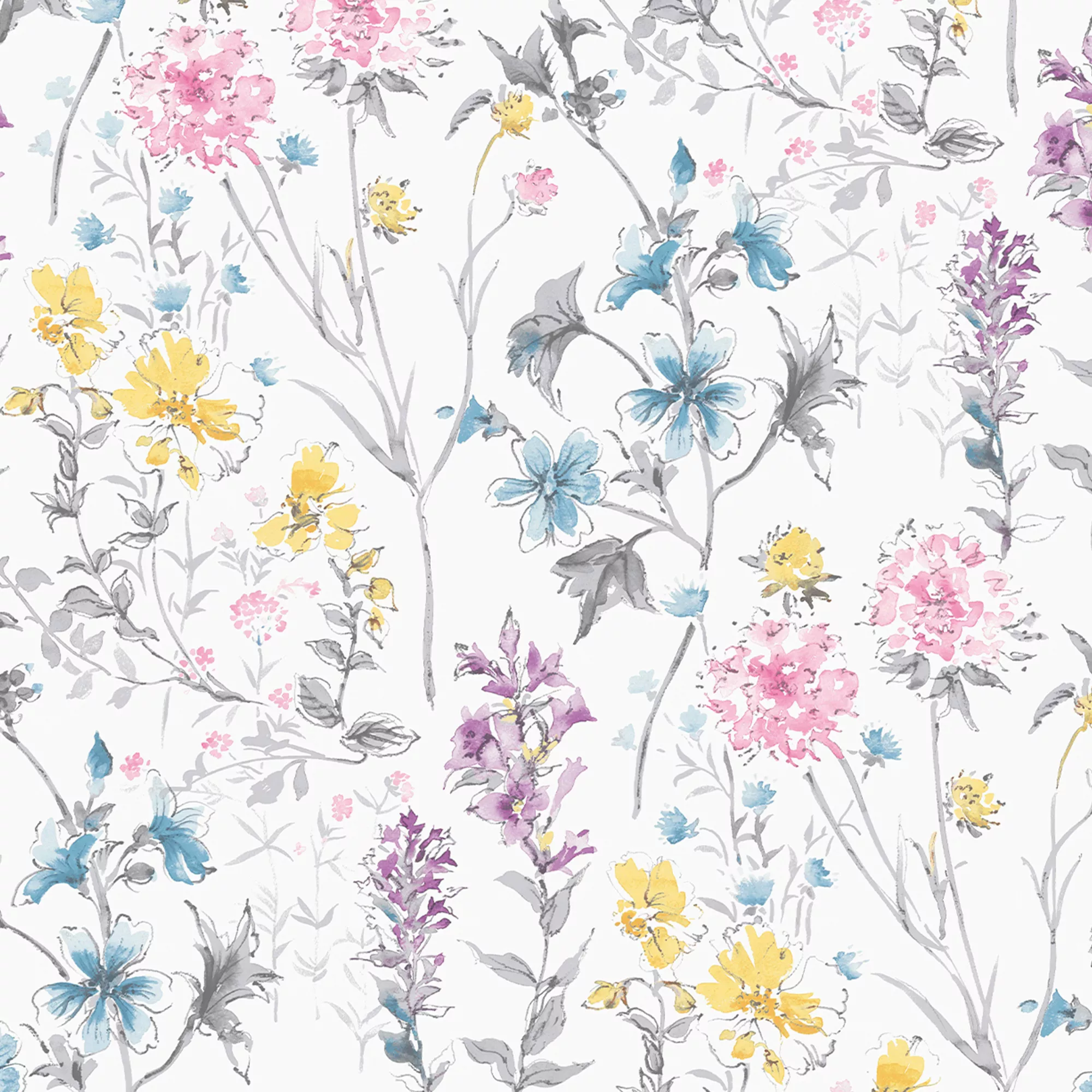 Laura Ashley Multicolour Wild Meadow Smooth Wallpaper 3 Laura Ashley Multicolour Wild Meadow Smooth Wallpaper