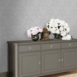 Laura Ashley Peacock Damask Pale Slate Damask Smooth Wallpaper -Paint and Painting Supplies Store laura ashley peacock damask pale slate damask smooth wallpaper5011583486896 20i bq