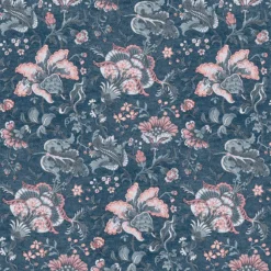 Laura Ashley Portia Dark Seaspray Floral Smooth Wallpaper