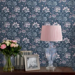 Laura Ashley Portia Dark Seaspray Floral Smooth Wallpaper -Paint and Painting Supplies Store laura ashley portia dark seaspray floral smooth wallpaper5011583486803 21i bq