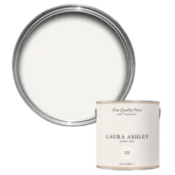 Laura Ashley Pure White Matt Emulsion Paint, 2.5L