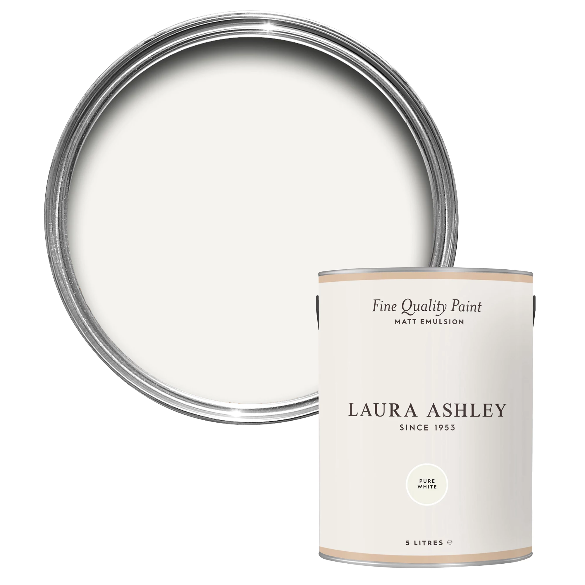 Laura Ashley Pure White Matt Emulsion Paint, 5L 3 Laura Ashley Pure White Matt Emulsion Paint, 5L