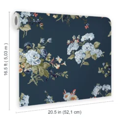 Laura Ashley Rosemore Midnight Seaspray Floral Smooth Wallpaper -Paint and Painting Supplies Store laura ashley rosemore midnight seaspray floral smooth wallpaper5011583486506 02t bq