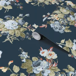 Laura Ashley Rosemore Midnight Seaspray Floral Smooth Wallpaper -Paint and Painting Supplies Store laura ashley rosemore midnight seaspray floral smooth wallpaper5011583486506 36c bq