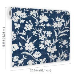 Laura Ashley Rye Blue Floral Smooth Wallpaper -Paint and Painting Supplies Store laura ashley rye blue floral smooth wallpaper5011583546118 02t bq