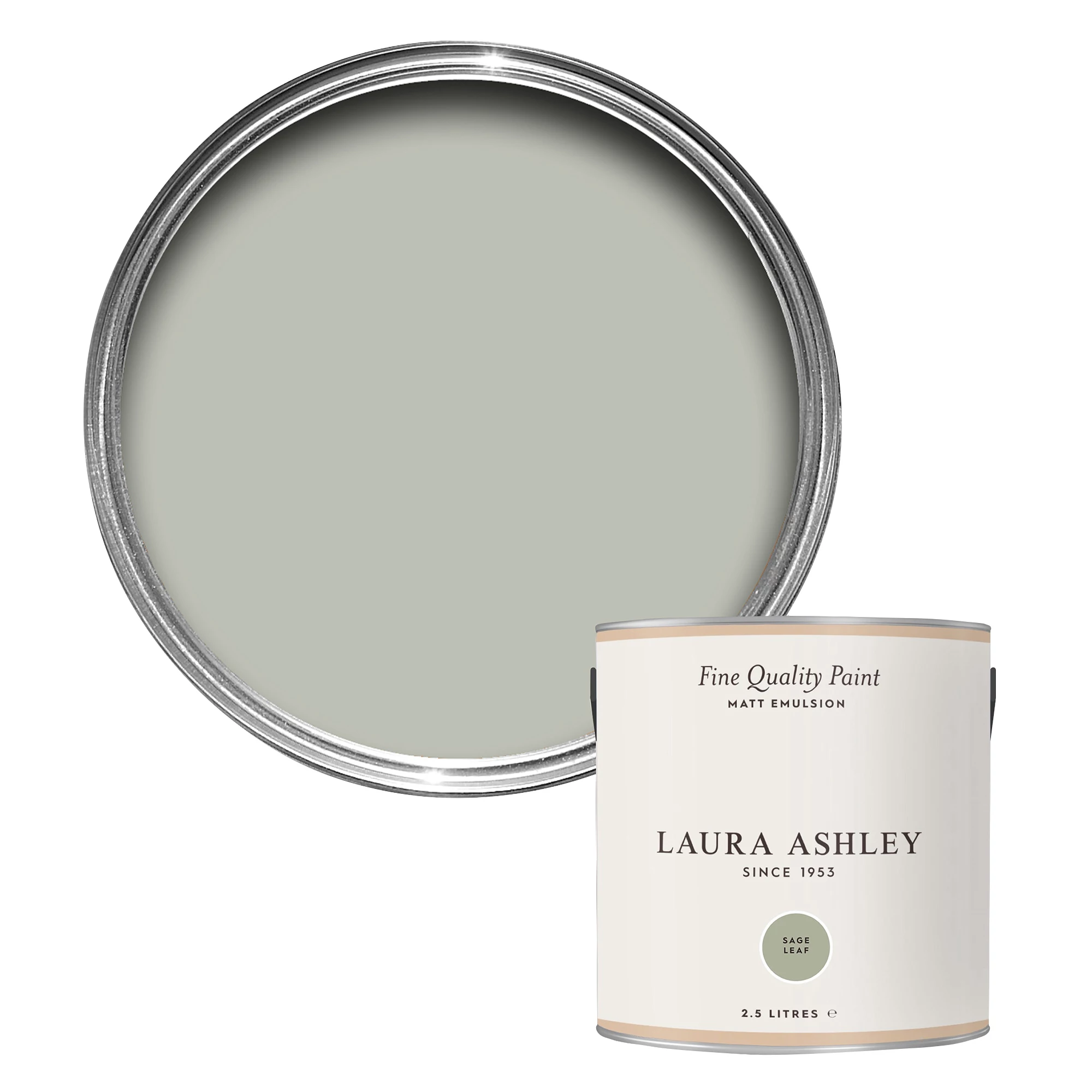 Laura Ashley Sage Leaf Matt Emulsion Paint, 2.5L 3 Laura Ashley Sage Leaf Matt Emulsion Paint, 2.5L