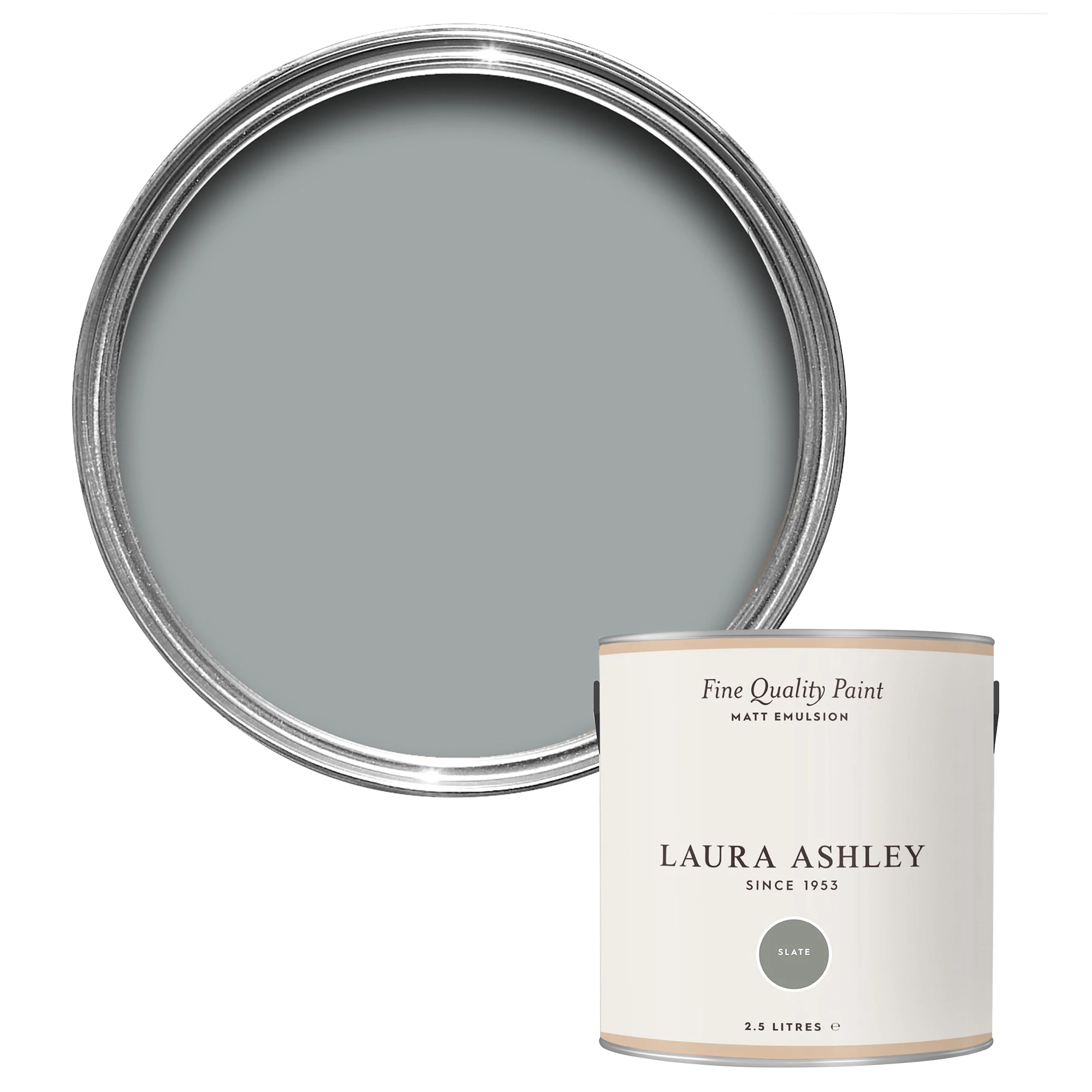 Laura Ashley Slate Matt Emulsion Paint, 2.5L 3 Laura Ashley Slate Matt Emulsion Paint, 2.5L