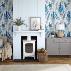 Laura Ashley Stocks Blue Sky Floral Smooth Wallpaper -Paint and Painting Supplies Store laura ashley stocks blue sky floral smooth wallpaper5011583492835 20i bq