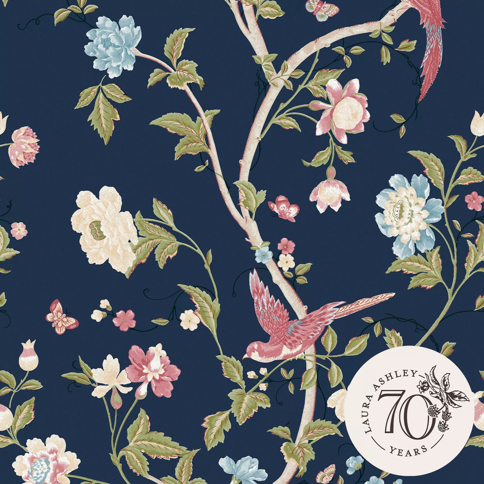 Laura Ashley Summer Palace Blue Trail Smooth Wallpaper 5 Laura Ashley Summer Palace Blue Trail Smooth Wallpaper - Image 3