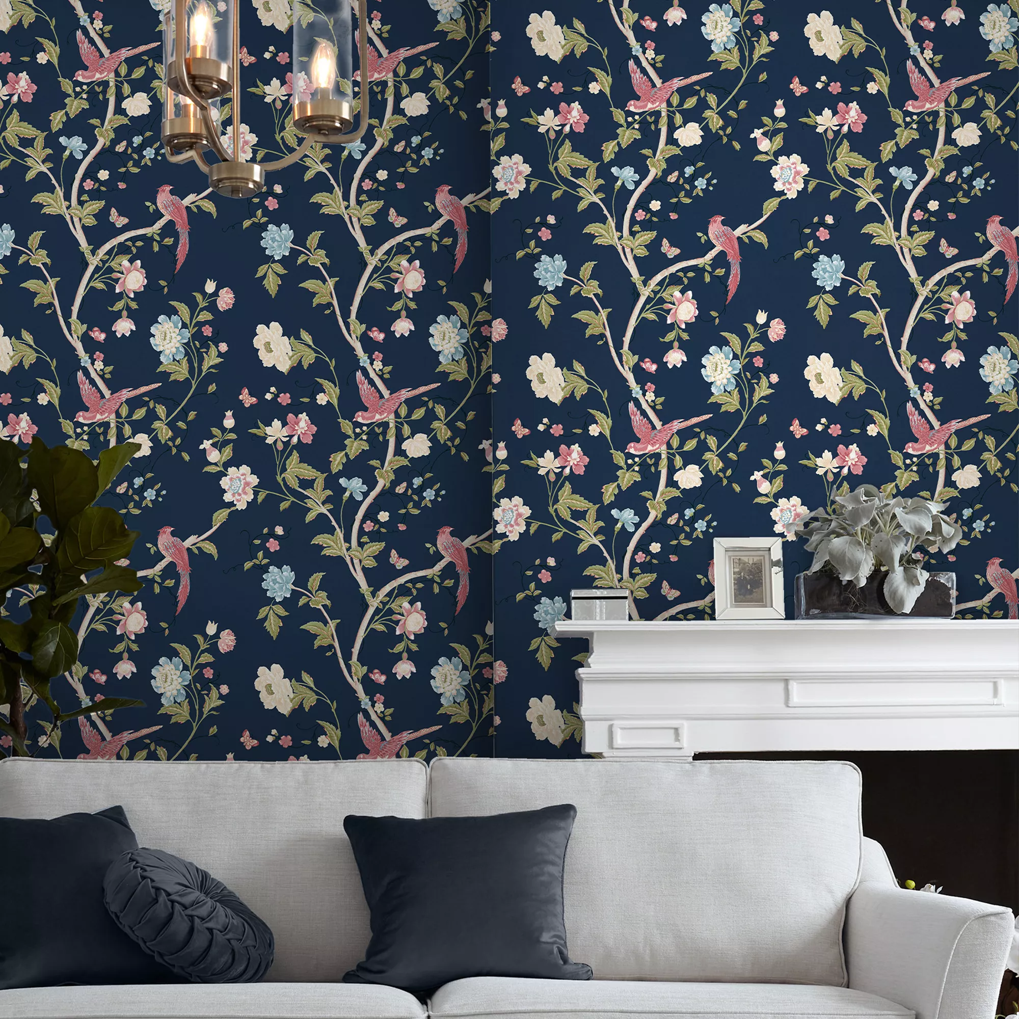 Laura Ashley Summer Palace Blue Trail Smooth Wallpaper 7 Laura Ashley Summer Palace Blue Trail Smooth Wallpaper - Image 5