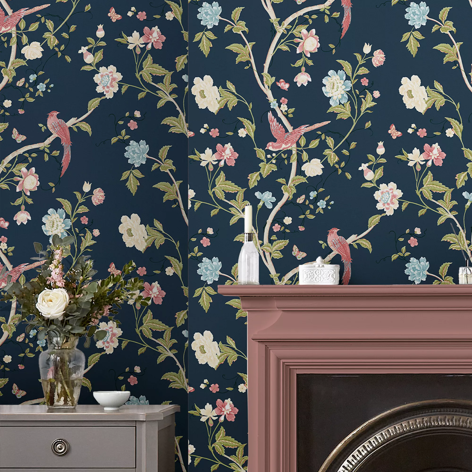 Laura Ashley Summer Palace Blue Trail Smooth Wallpaper 8 Laura Ashley Summer Palace Blue Trail Smooth Wallpaper - Image 6