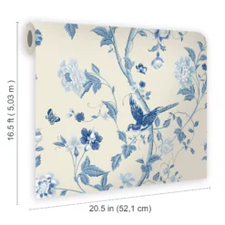Laura Ashley Summer Palace Royal Blue Floral Smooth Wallpaper -Paint and Painting Supplies Store laura ashley summer palace royal blue floral smooth wallpaper5011583468144 02t bq