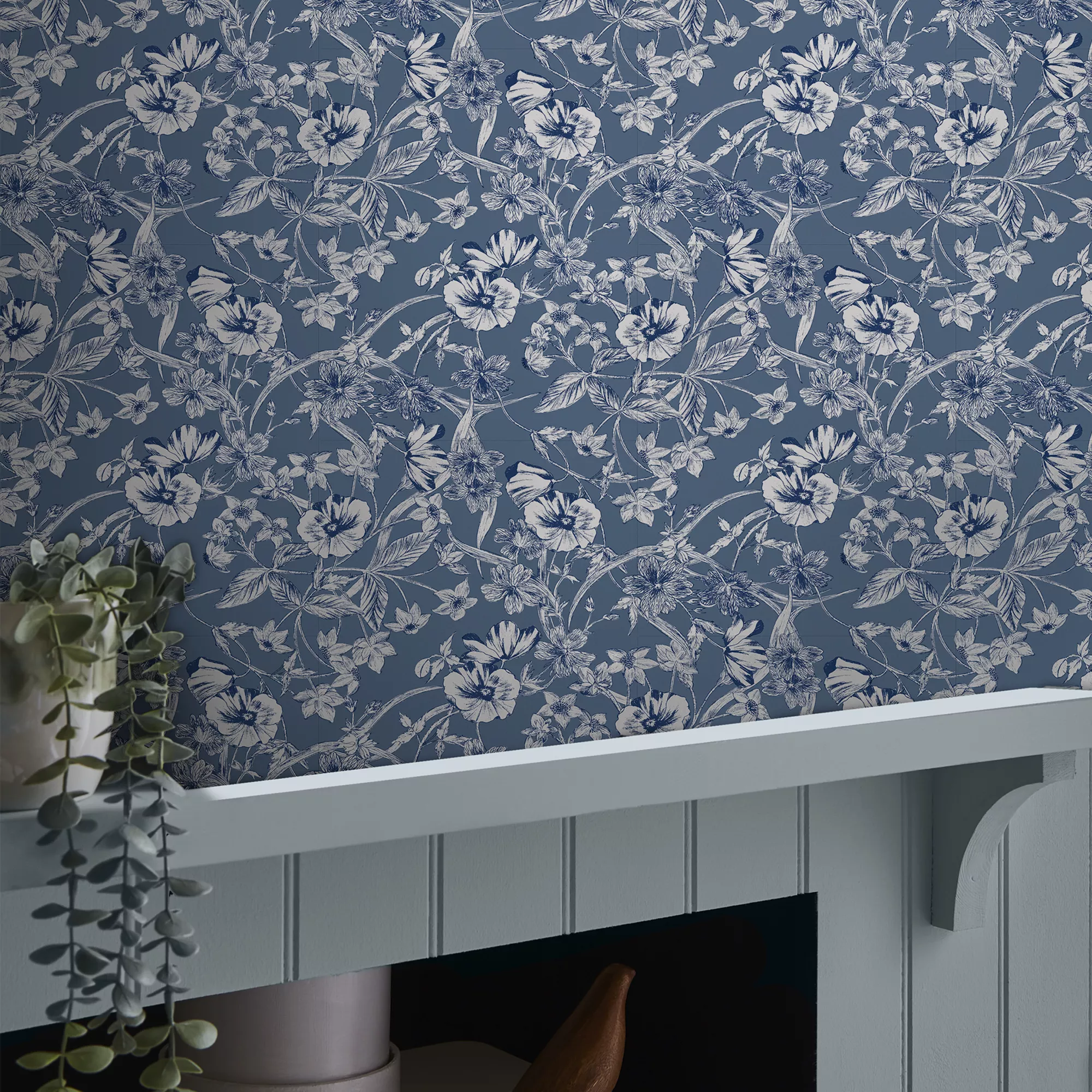Laura Ashley Summerhill Midnight Blue Floral Smooth Wallpaper 7 Laura Ashley Summerhill Midnight Blue Floral Smooth Wallpaper - Image 5