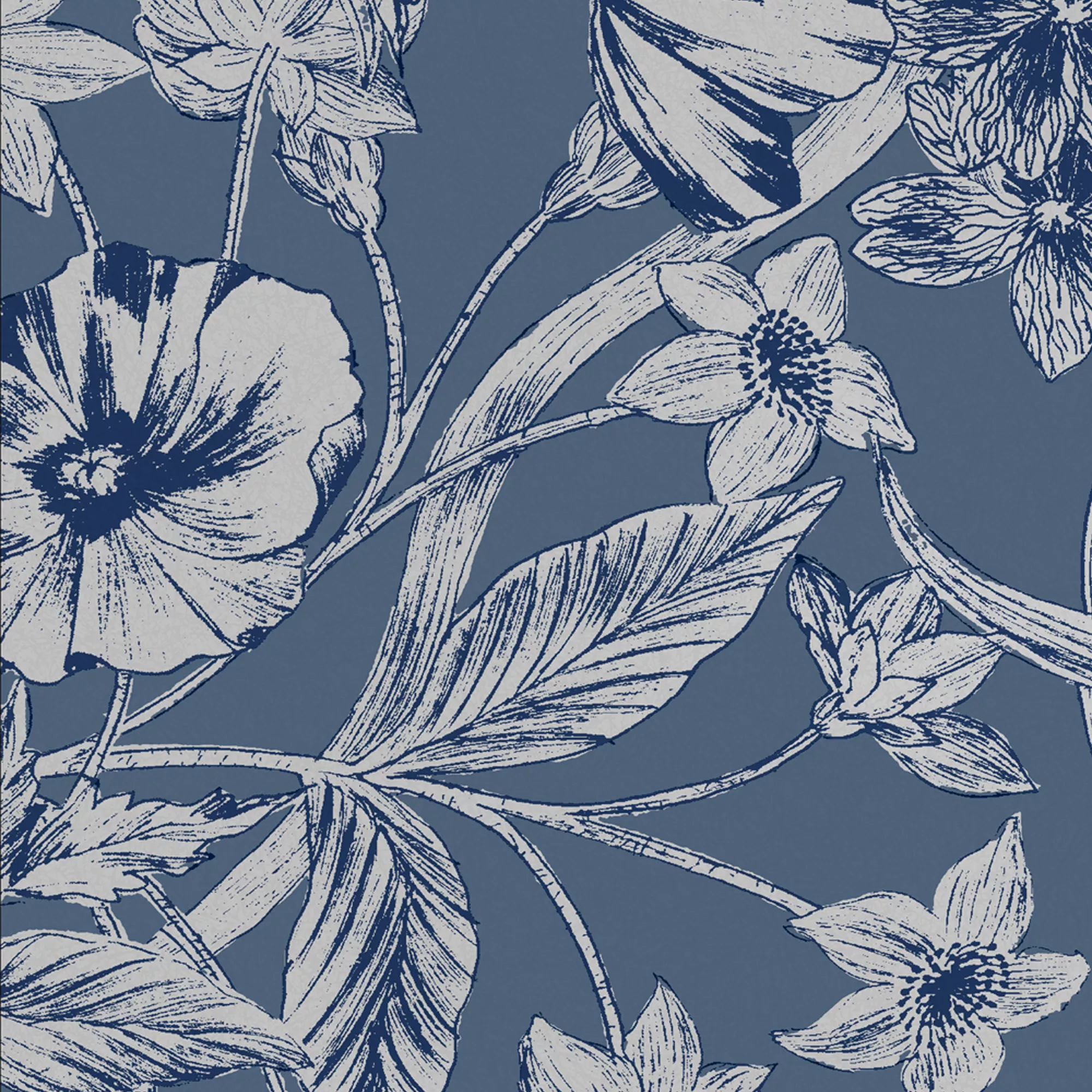 Laura Ashley Summerhill Midnight Blue Floral Smooth Wallpaper 6 Laura Ashley Summerhill Midnight Blue Floral Smooth Wallpaper - Image 4