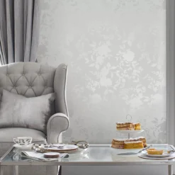 Laura Ashley Timeless Elegance Silver Floral Smooth Wallpaper -Paint and Painting Supplies Store laura ashley timeless elegance silver floral smooth wallpaper5011583524352 20i bq