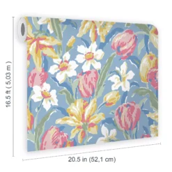 Laura Ashley Tulips Blue Floral Smooth Wallpaper 15 Laura Ashley Tulips Blue Floral Smooth Wallpaper -Paint and Painting Supplies Store laura ashley tulips blue floral smooth wallpaper5011583545906 02t bq