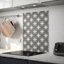 Laura Ashley Wicker Charcoal Geometric Glass Splashback, (H)750mm (W)600mm (T)6mm -Paint and Painting Supplies Store laura ashley wicker charcoal geometric glass splashback h 750mm w 600mm t 6mm5060729155295 03i bq