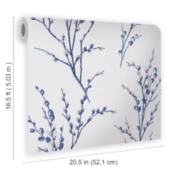 Laura Ashley Willow Midnight & Off White Floral Smooth Wallpaper -Paint and Painting Supplies Store laura ashley willow midnight off white floral smooth wallpaper5011583467246 02t bq