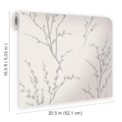 Laura Ashley Willow Off White & Steel Floral Smooth Wallpaper -Paint and Painting Supplies Store laura ashley willow off white steel floral smooth wallpaper5011583467215 02t bq