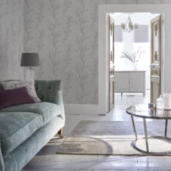 Laura Ashley Willow Off White & Steel Floral Smooth Wallpaper -Paint and Painting Supplies Store laura ashley willow off white steel floral smooth wallpaper5011583467215 21i bq